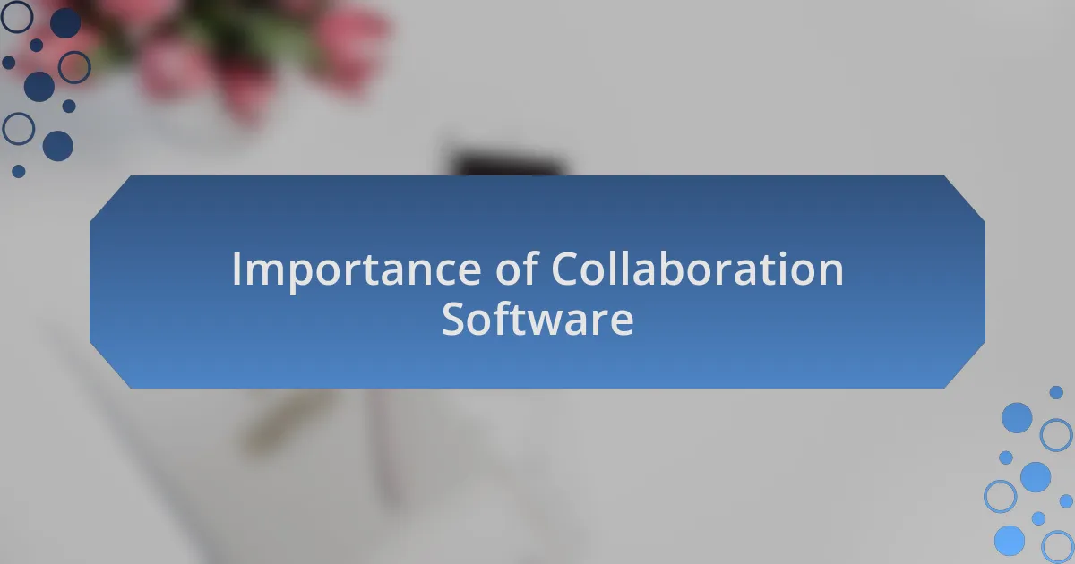 Importance of Collaboration Software