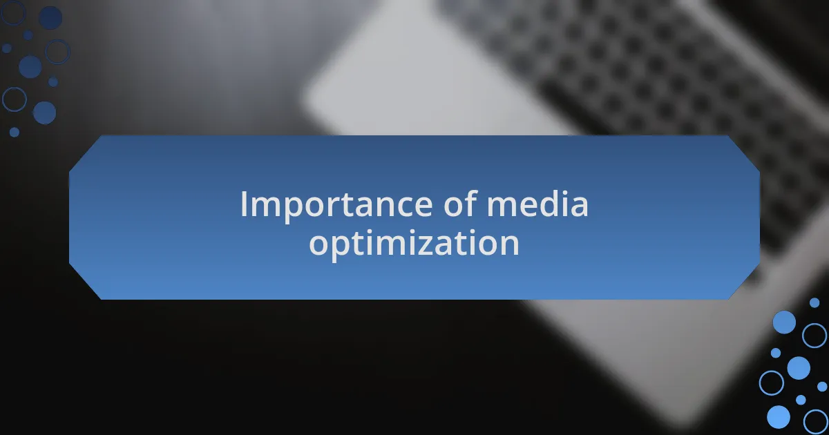 Importance of media optimization