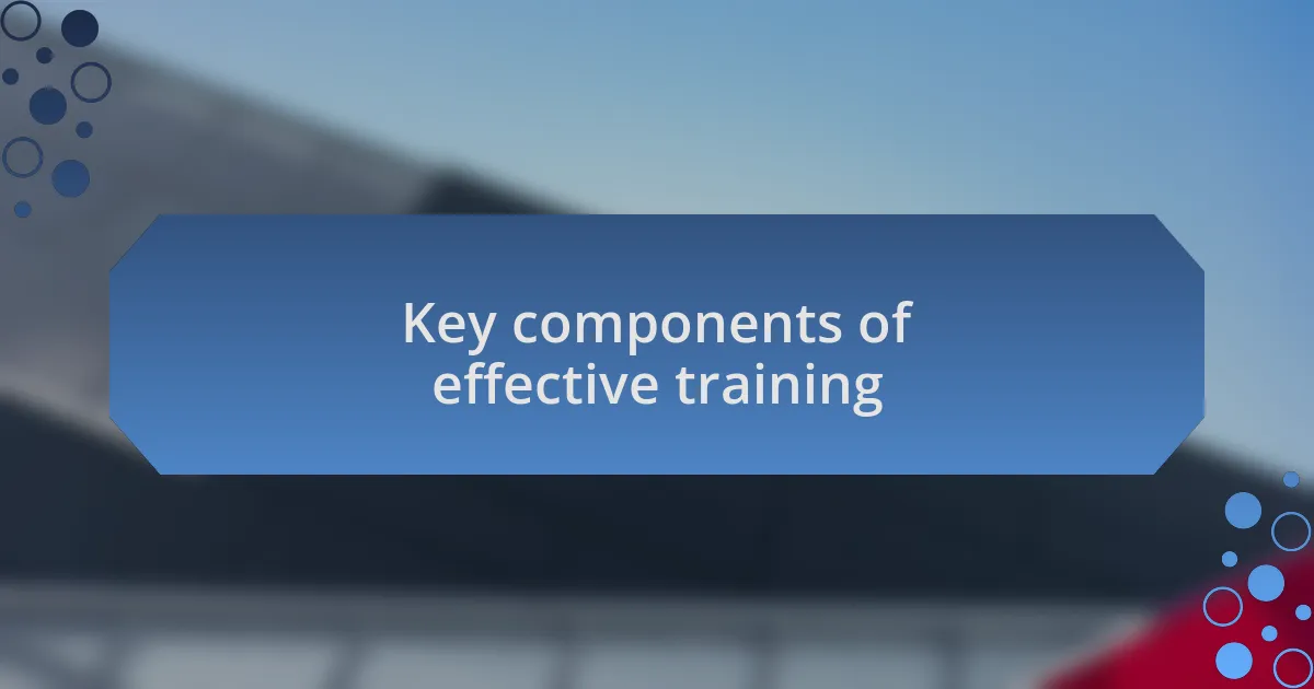 Key components of effective training