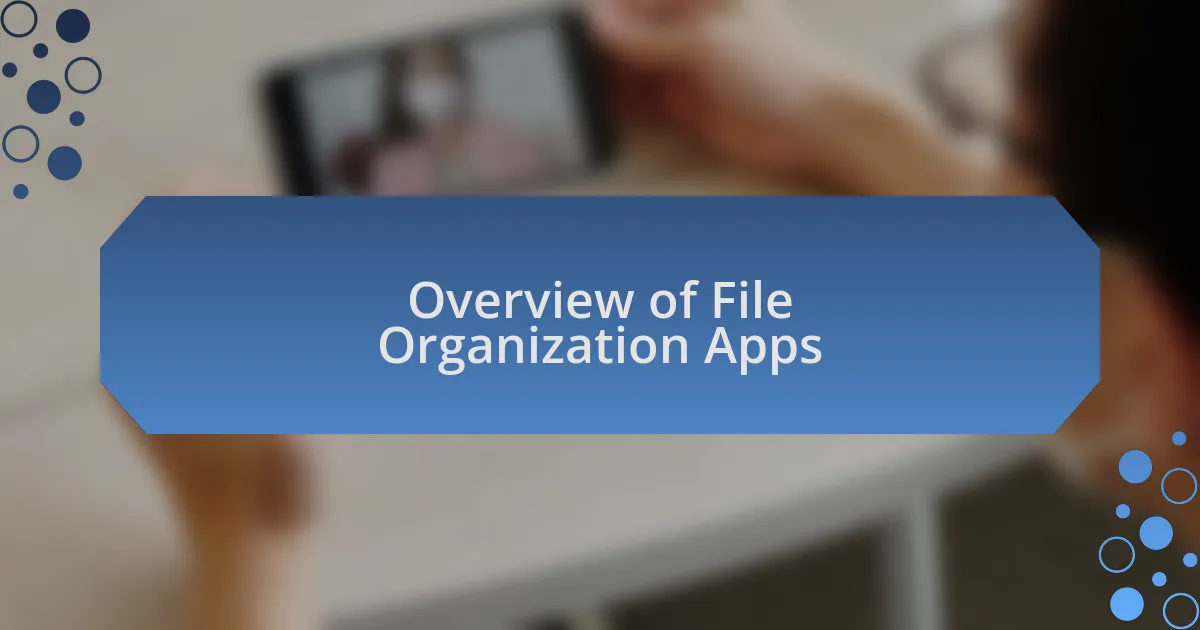 Overview of File Organization Apps