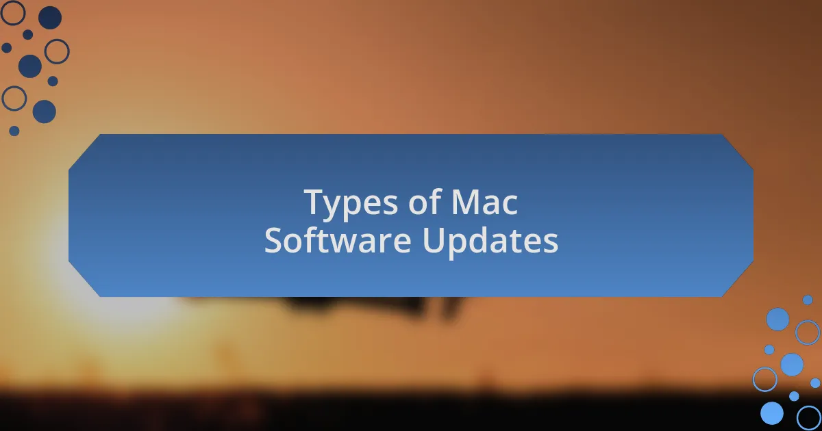 Types of Mac Software Updates